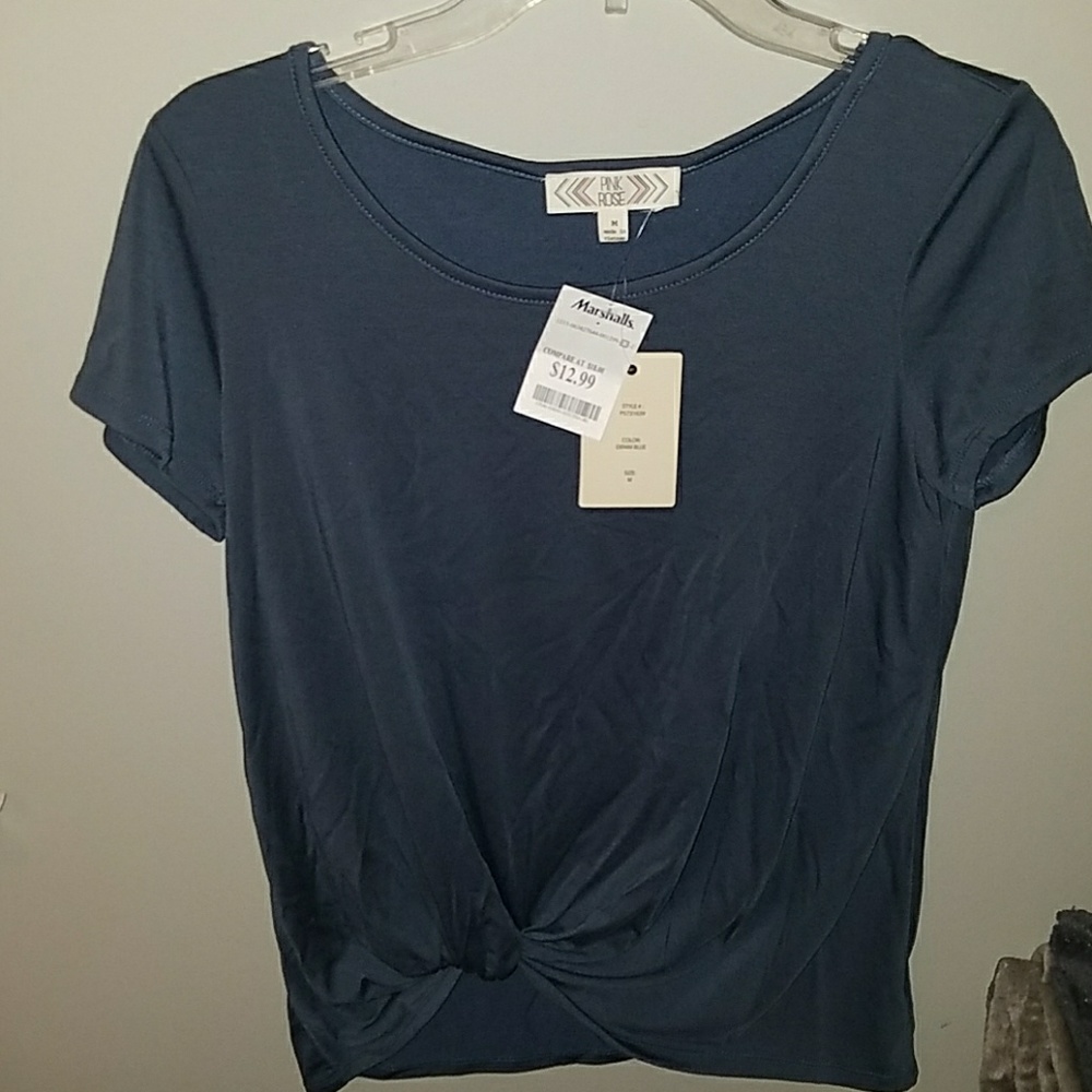 Blue twisted tee